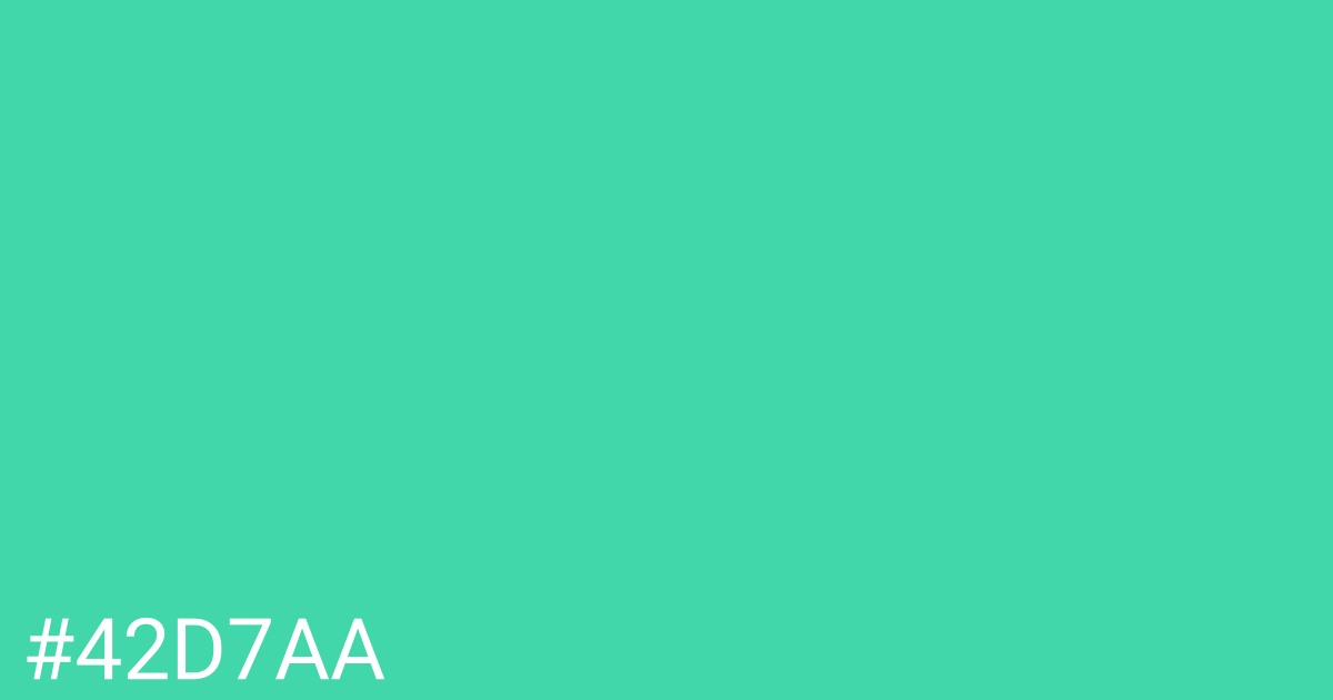 Hex color #42d7aa graphic