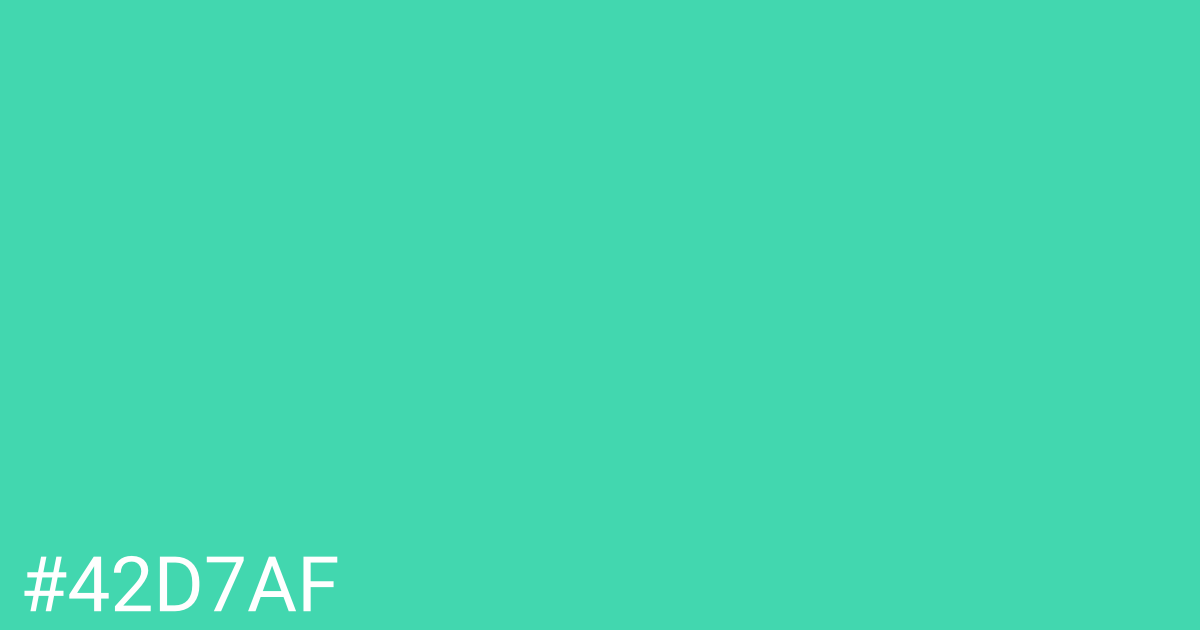 Hex color #42d7af graphic