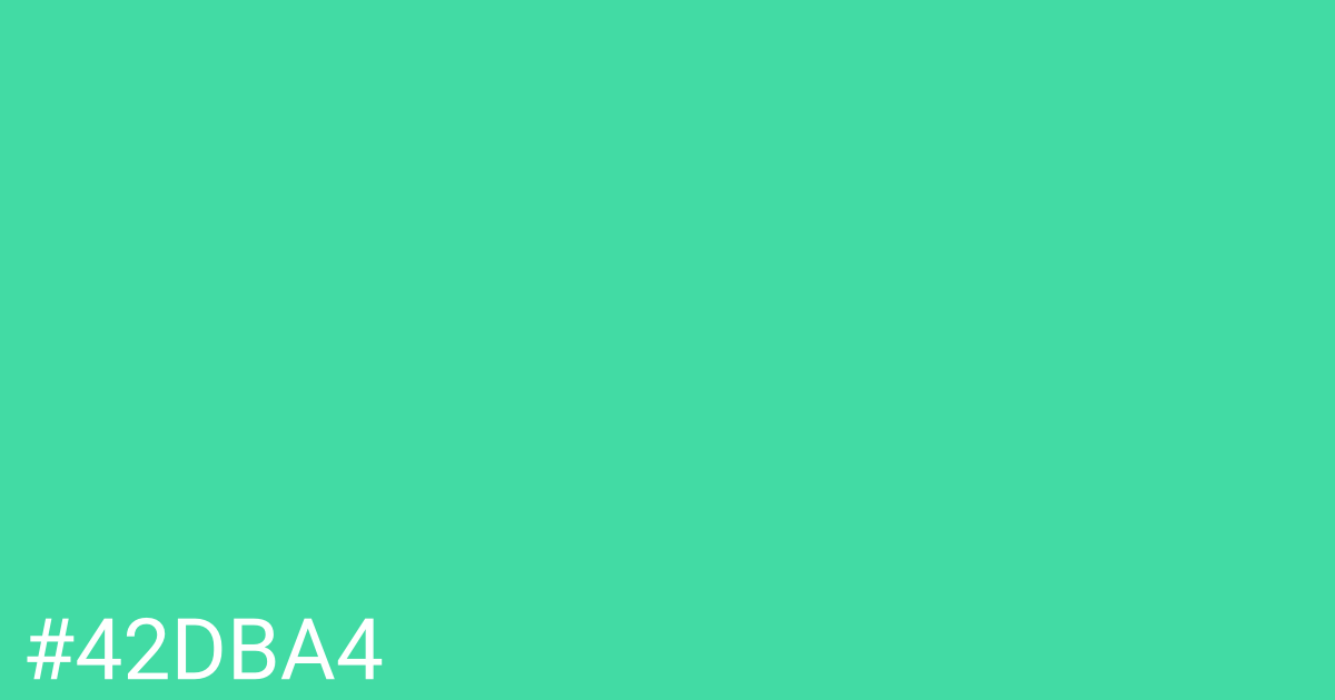 Hex color #42dba4 graphic