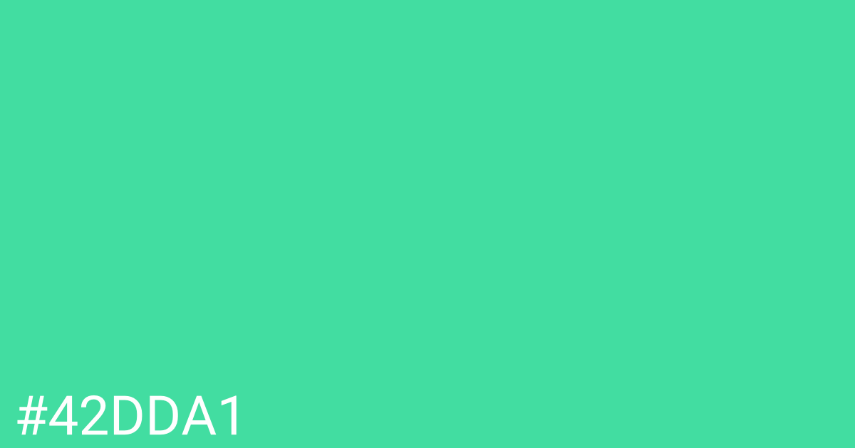 Hex color #42dda1 graphic