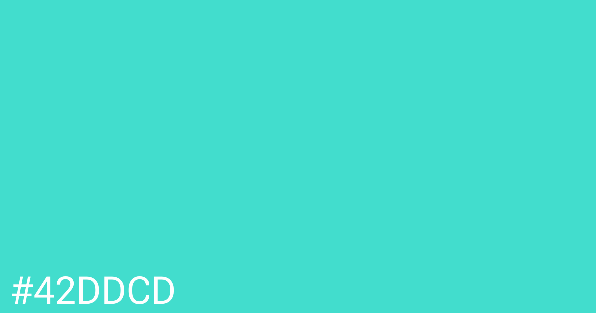 Hex color #42ddcd graphic