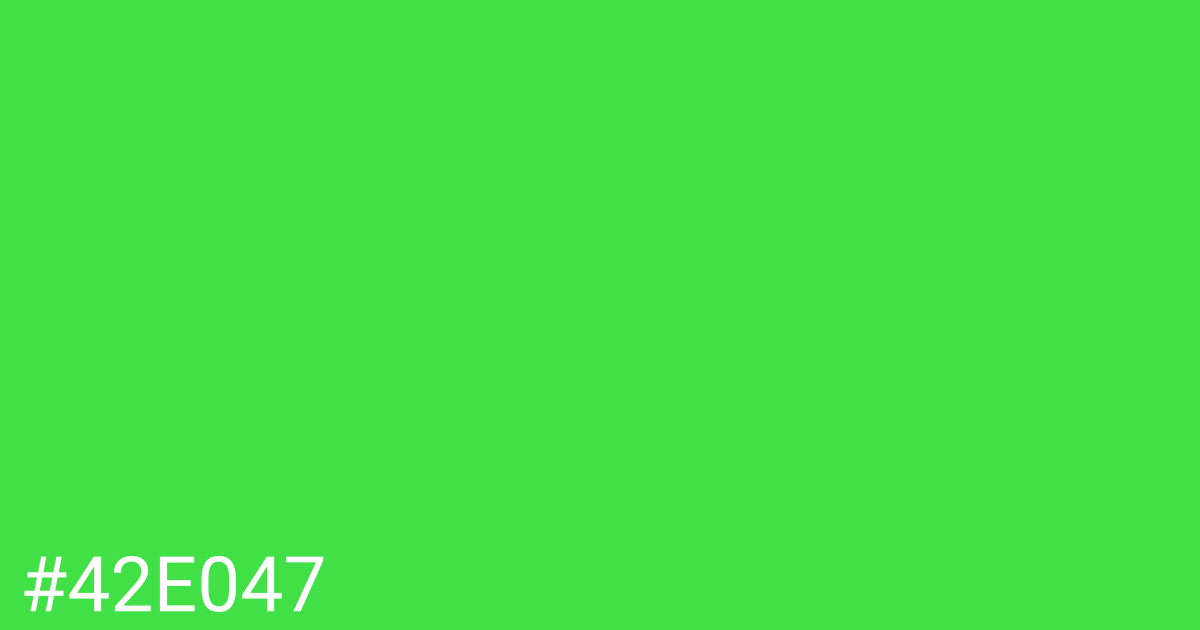 Hex color #42e047 graphic