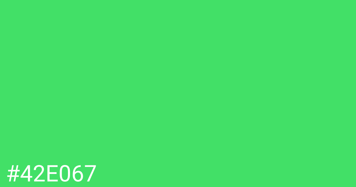 Hex color #42e067 graphic