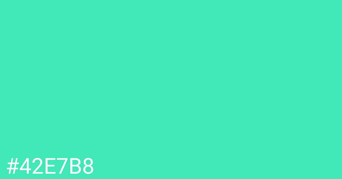 Hex color #42e7b8 graphic