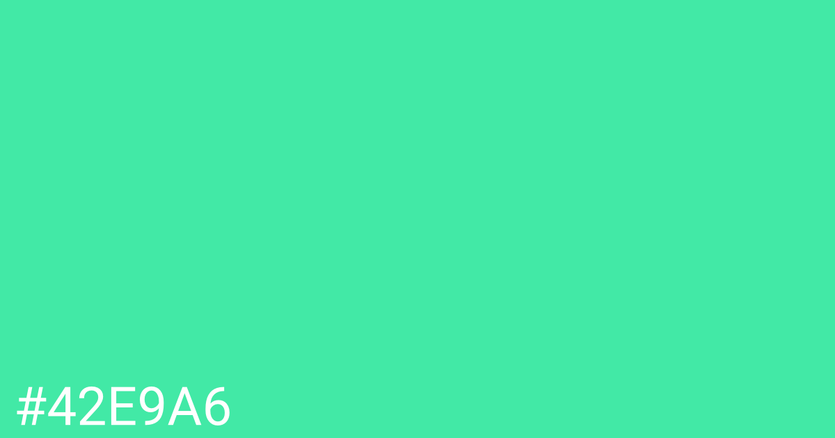 Hex color #42e9a6 graphic