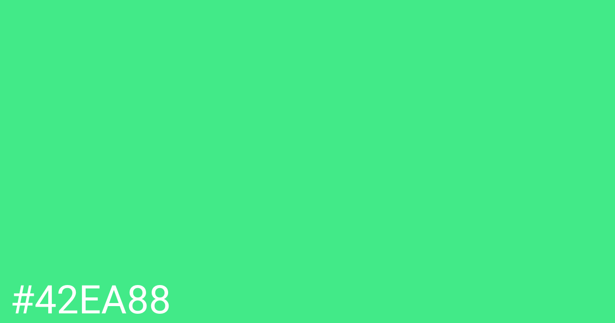 Hex color #42ea88 graphic