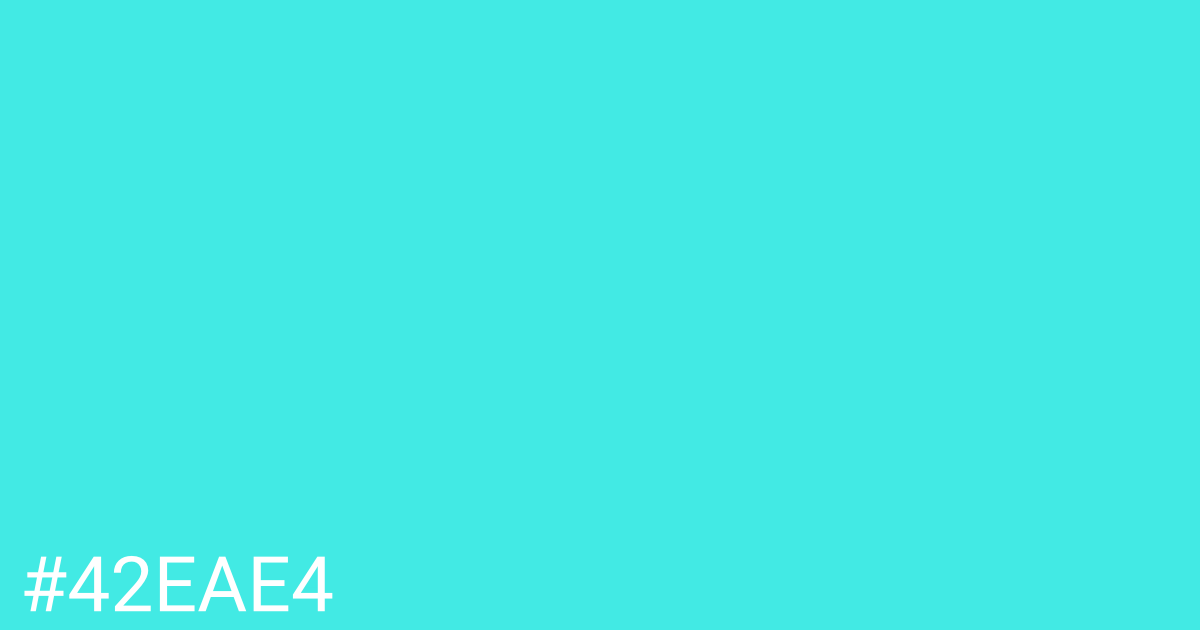 Hex color #42eae4 graphic