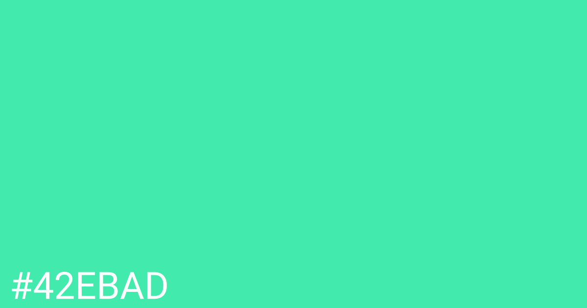 Hex color #42ebad graphic