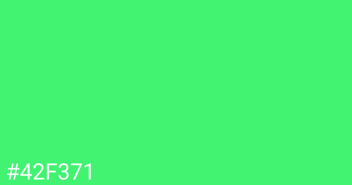 Hex color #42f371 graphic