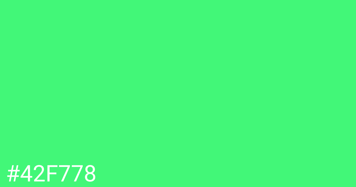 Hex color #42f778 graphic