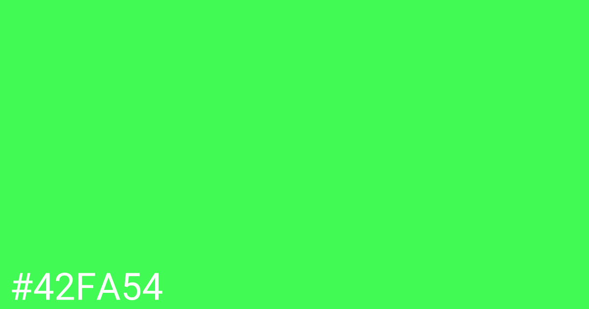 Hex color #42fa54 graphic