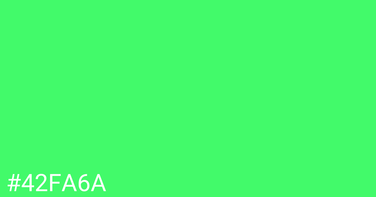 Hex color #42fa6a graphic