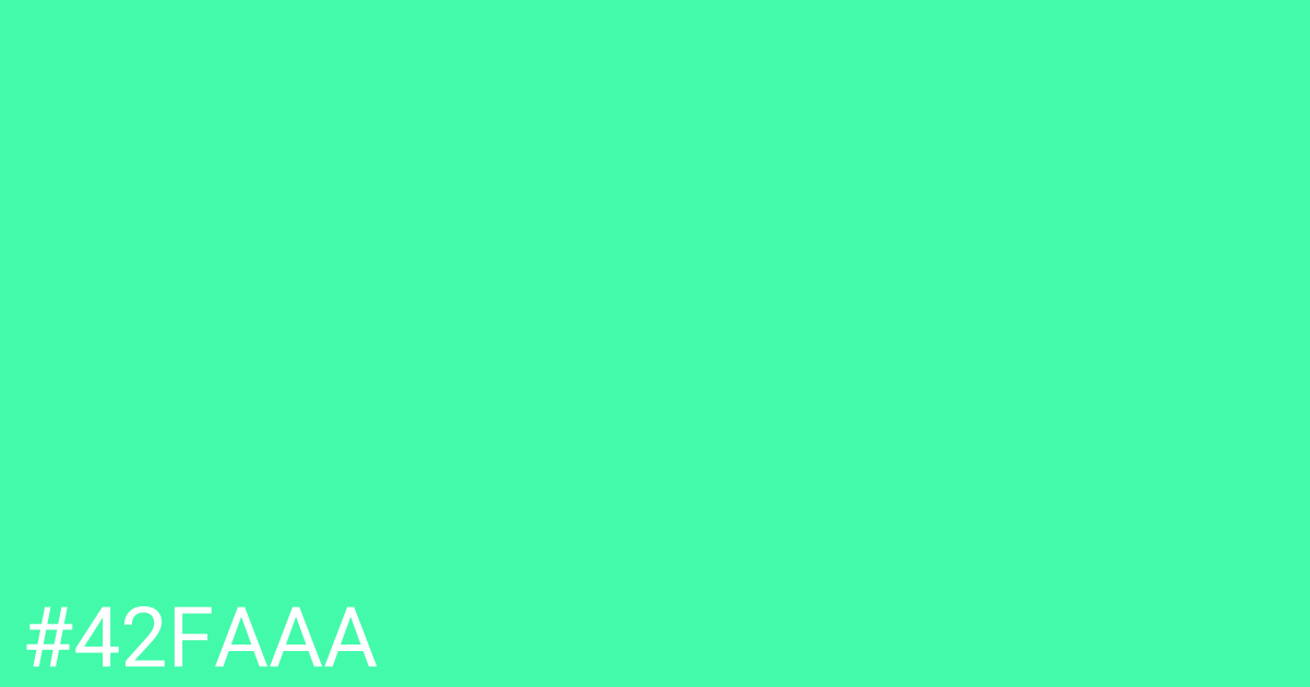 Hex color #42faaa graphic