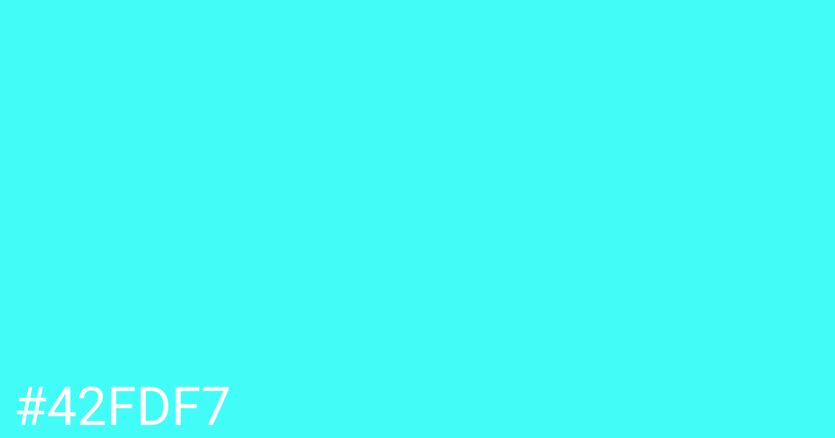 Hex color #42fdf7 graphic