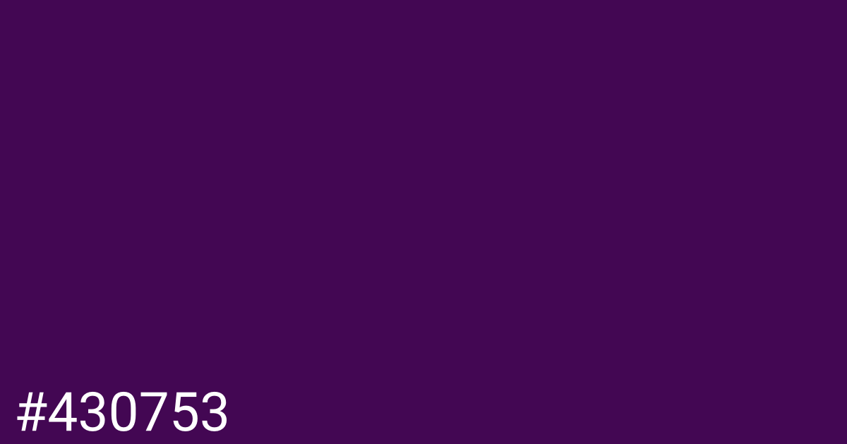 Hex color #430753 graphic