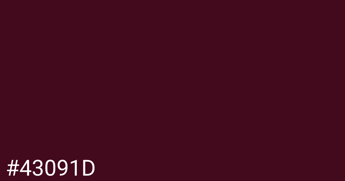 Hex color #43091d graphic