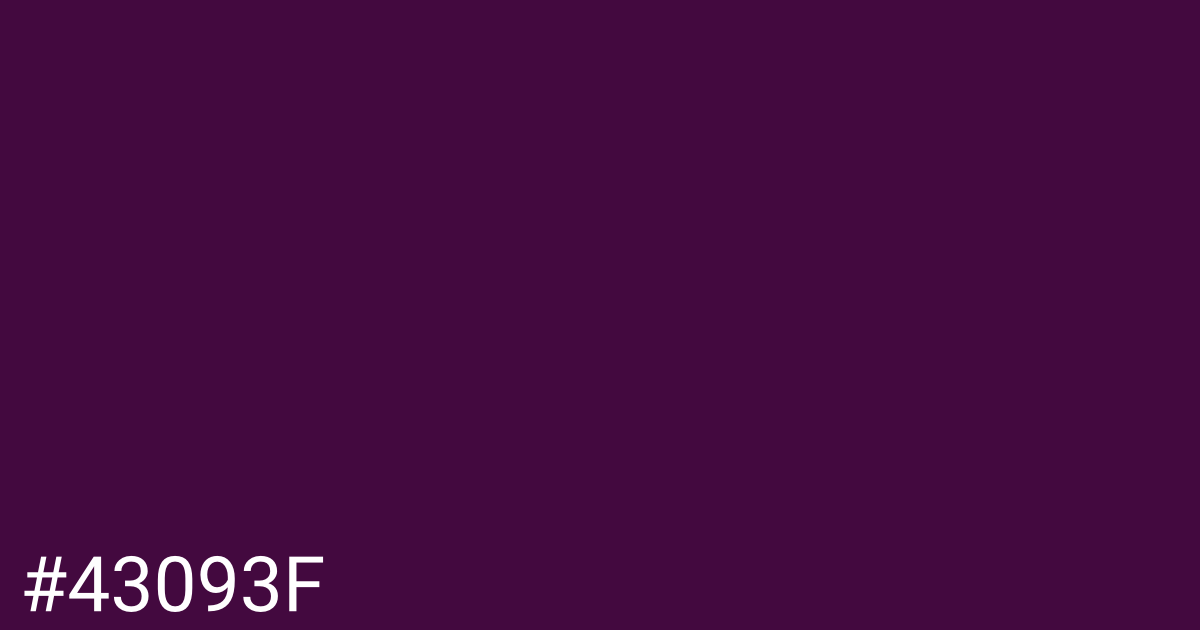 Hex color #43093f graphic