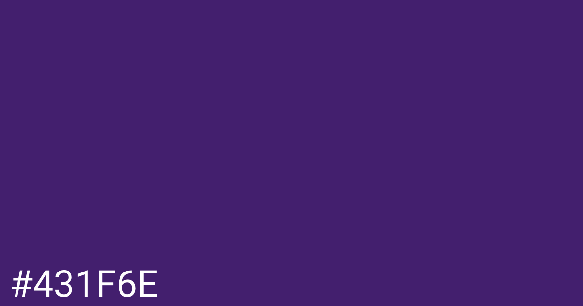 Hex color #431f6e graphic