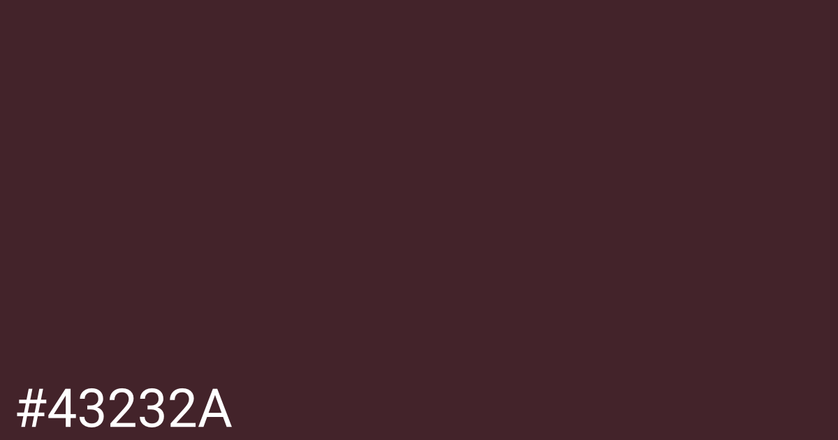 Hex color #43232a graphic
