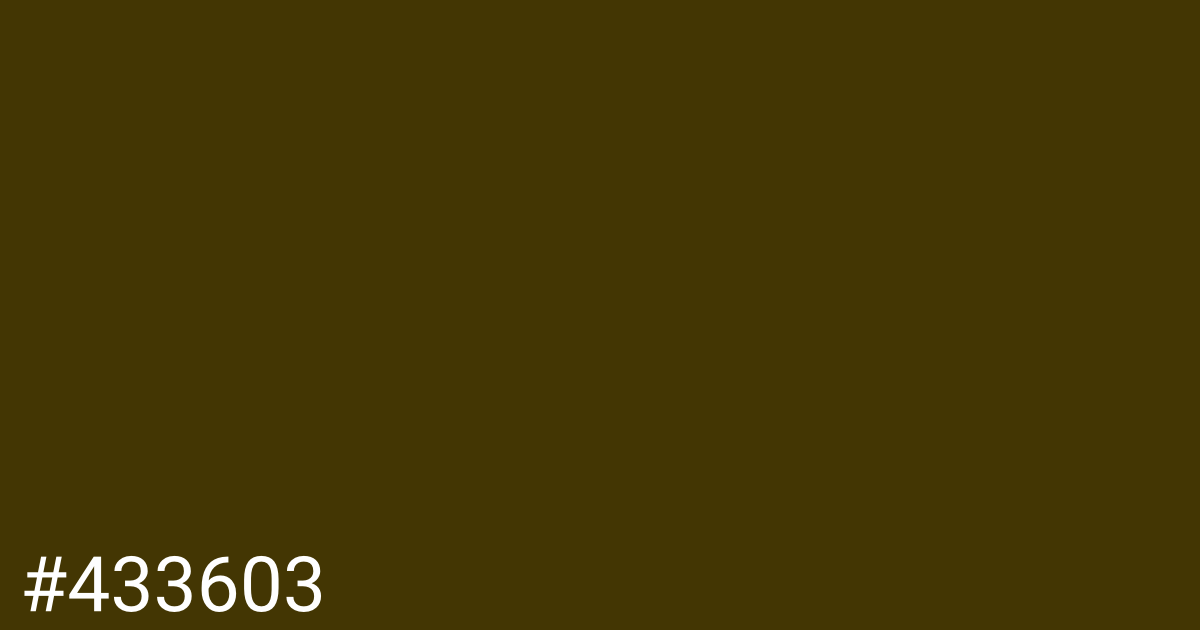 Hex color #433603 graphic