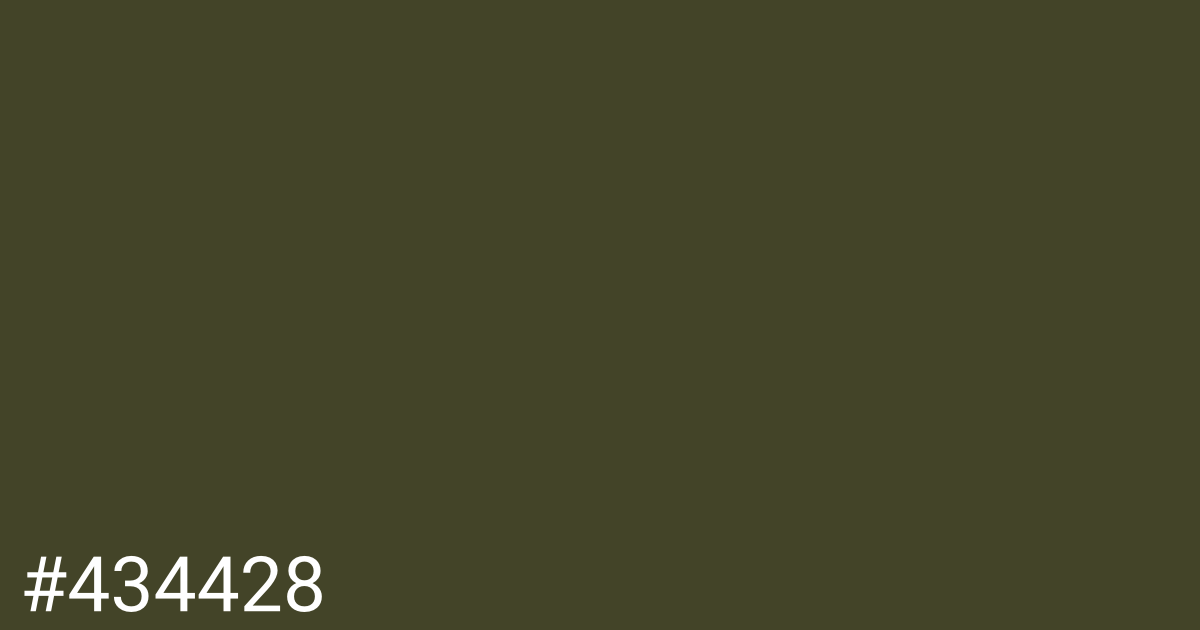 Hex color #434428 graphic