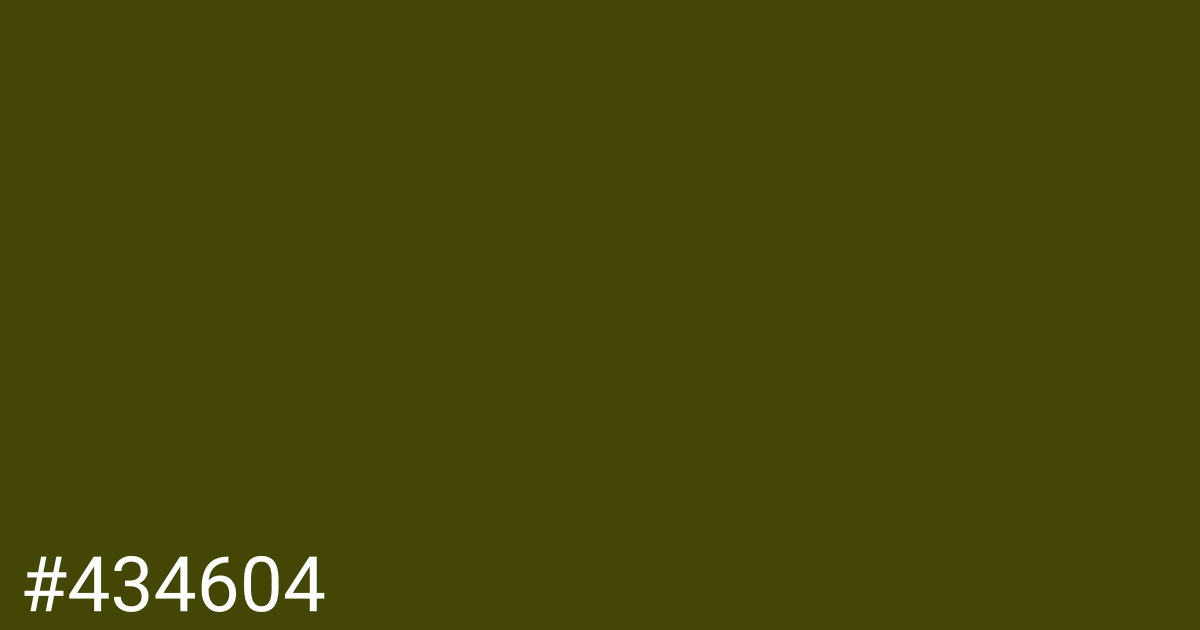 Hex color #434604 graphic