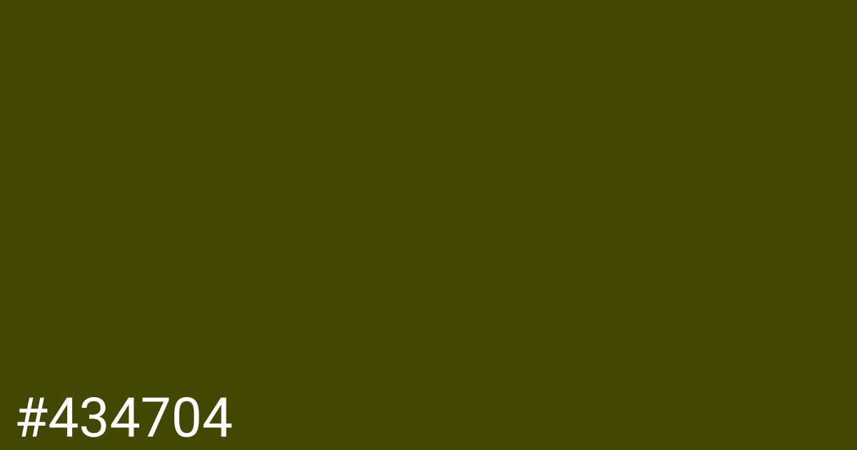 Hex color #434704 graphic