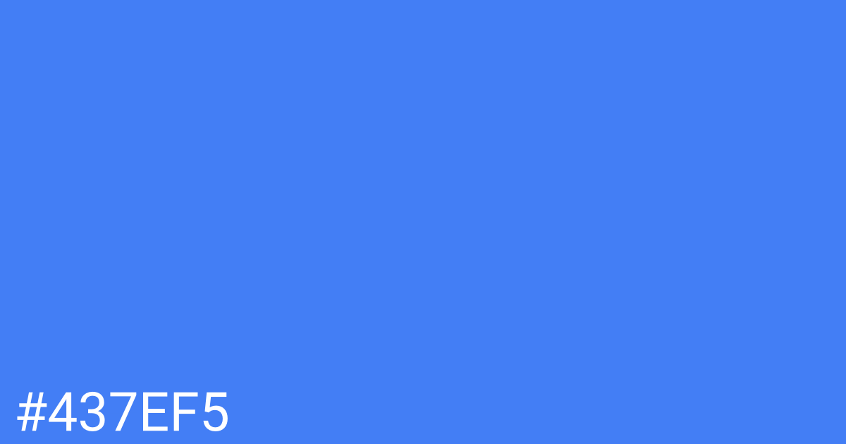 Hex color #437ef5 graphic