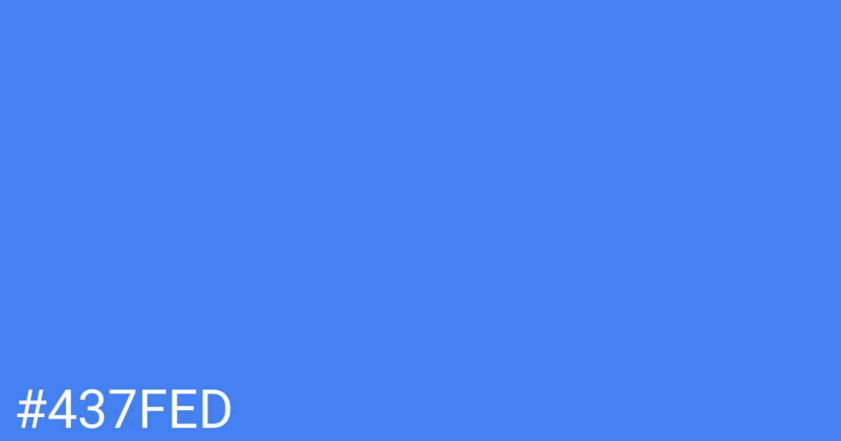 Hex color #437fed graphic
