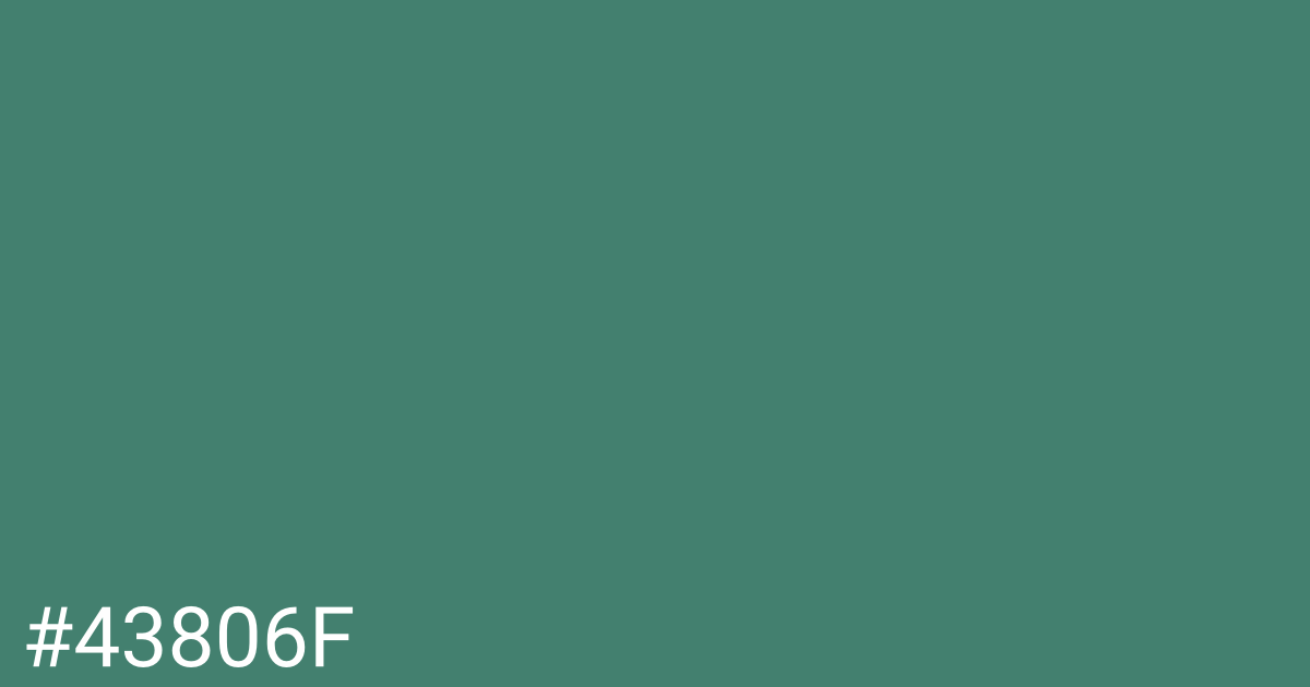 Hex color #43806f graphic