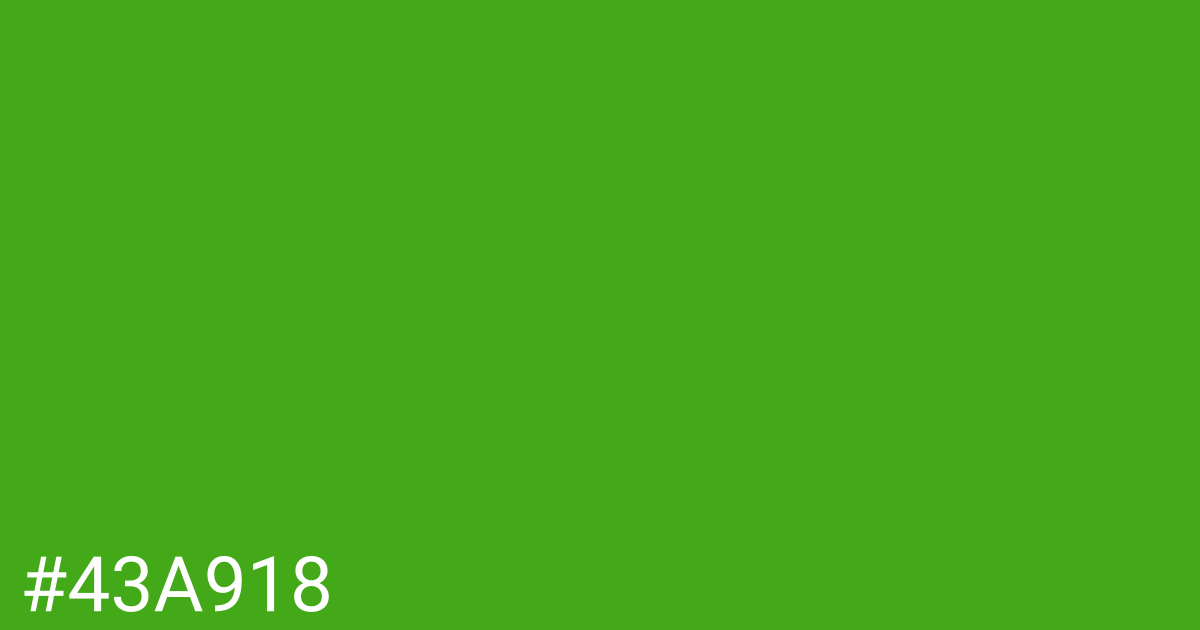 Hex color #43a918 graphic