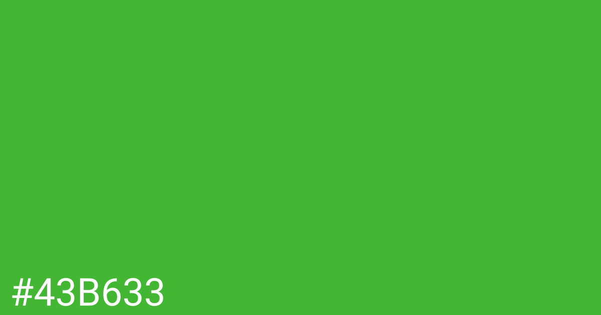 Hex color #43b633 graphic