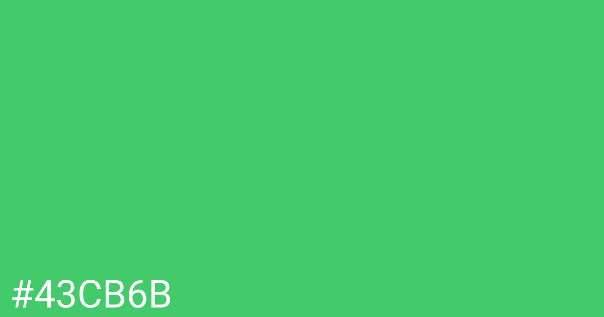 Hex color #43cb6b graphic