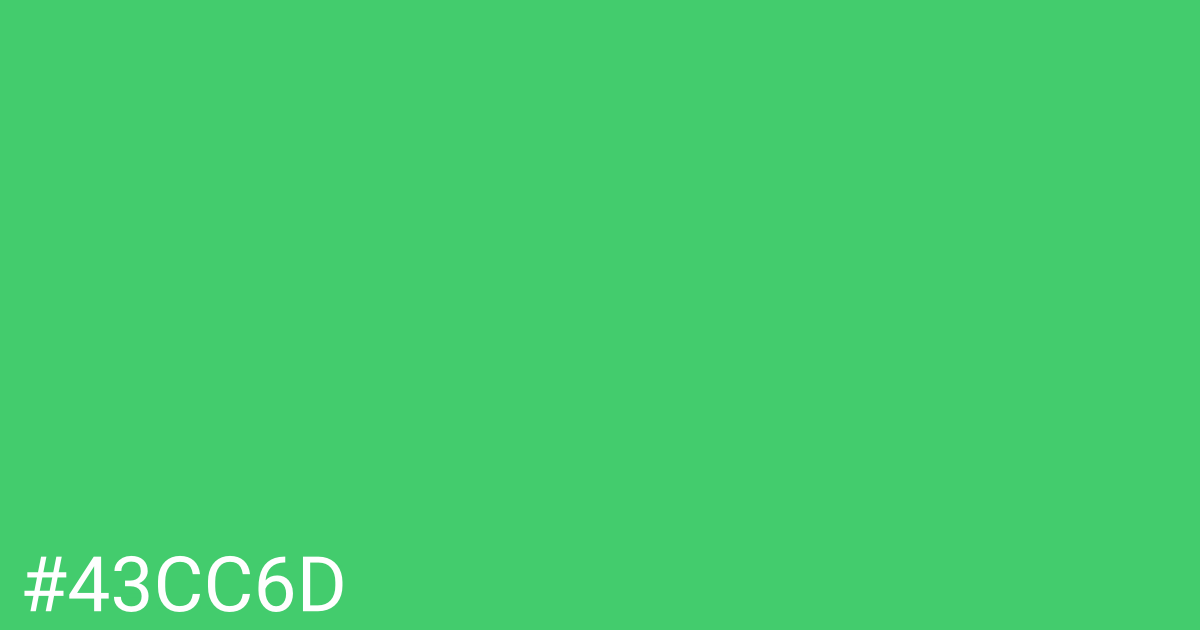 Hex color #43cc6d graphic