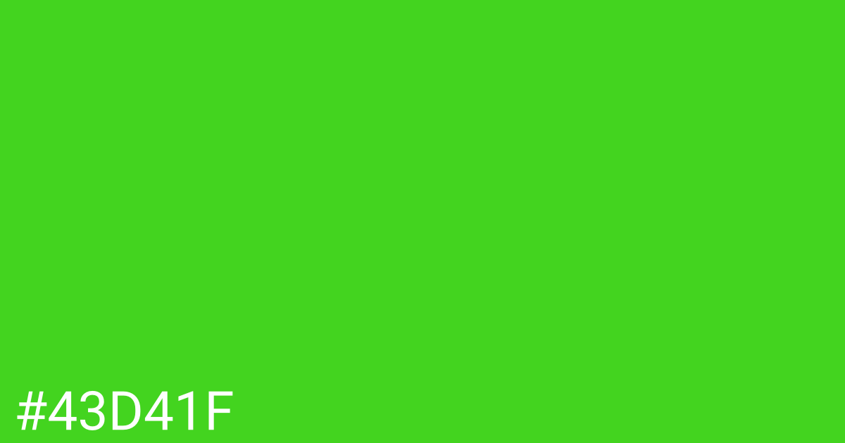 Hex color #43d41f graphic