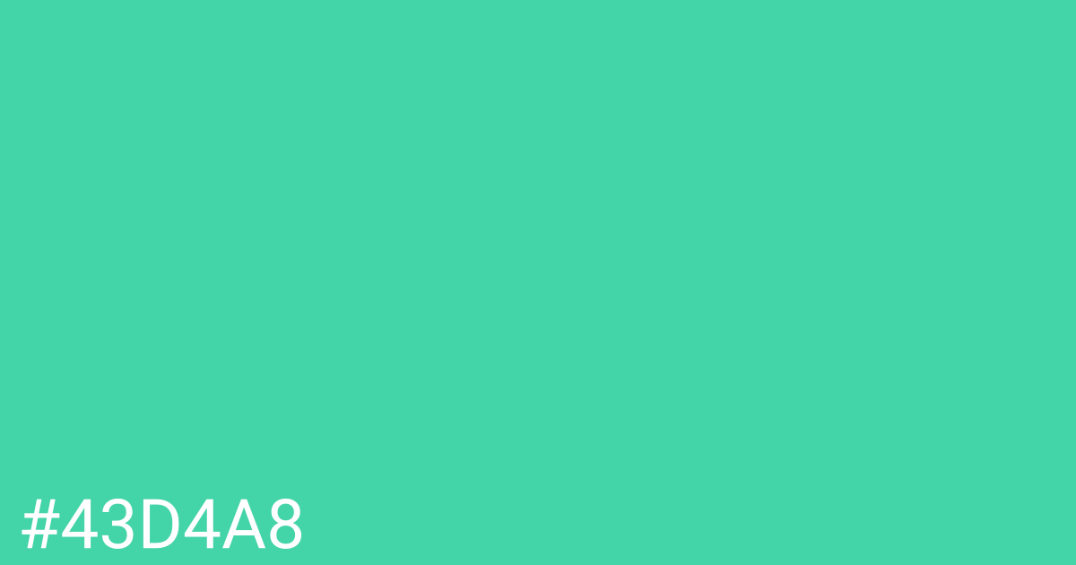 Hex color #43d4a8 graphic