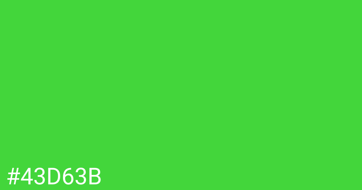 Hex color #43d63b graphic