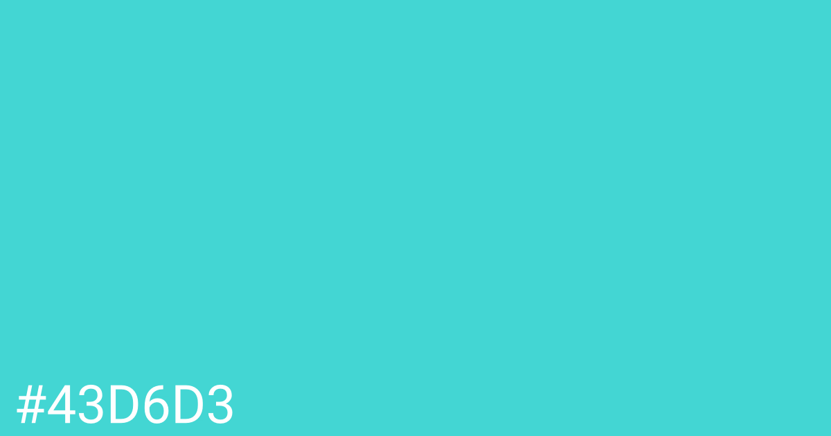 Hex color #43d6d3 graphic