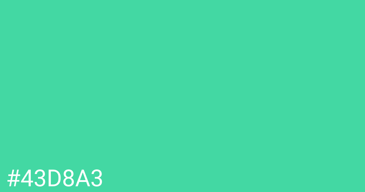 Hex color #43d8a3 graphic