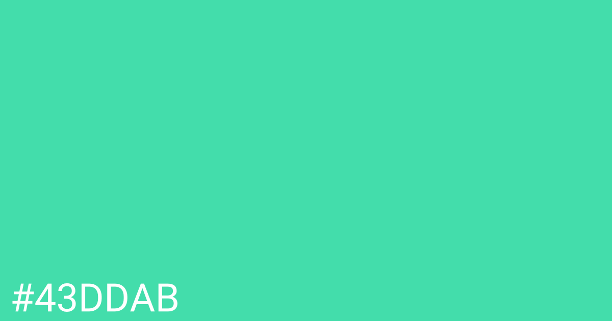 Hex color #43ddab graphic