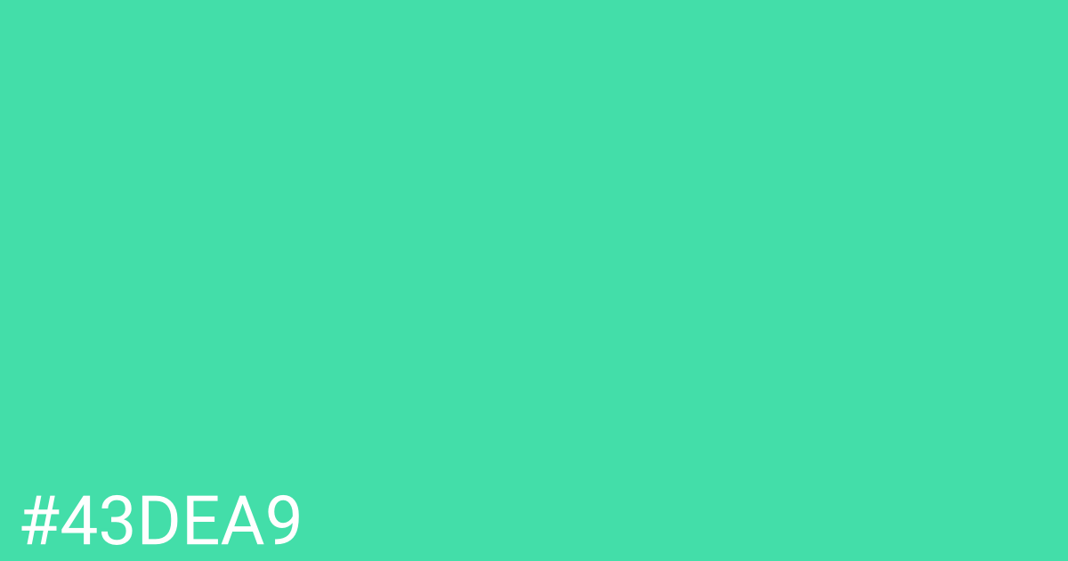 Hex color #43dea9 graphic
