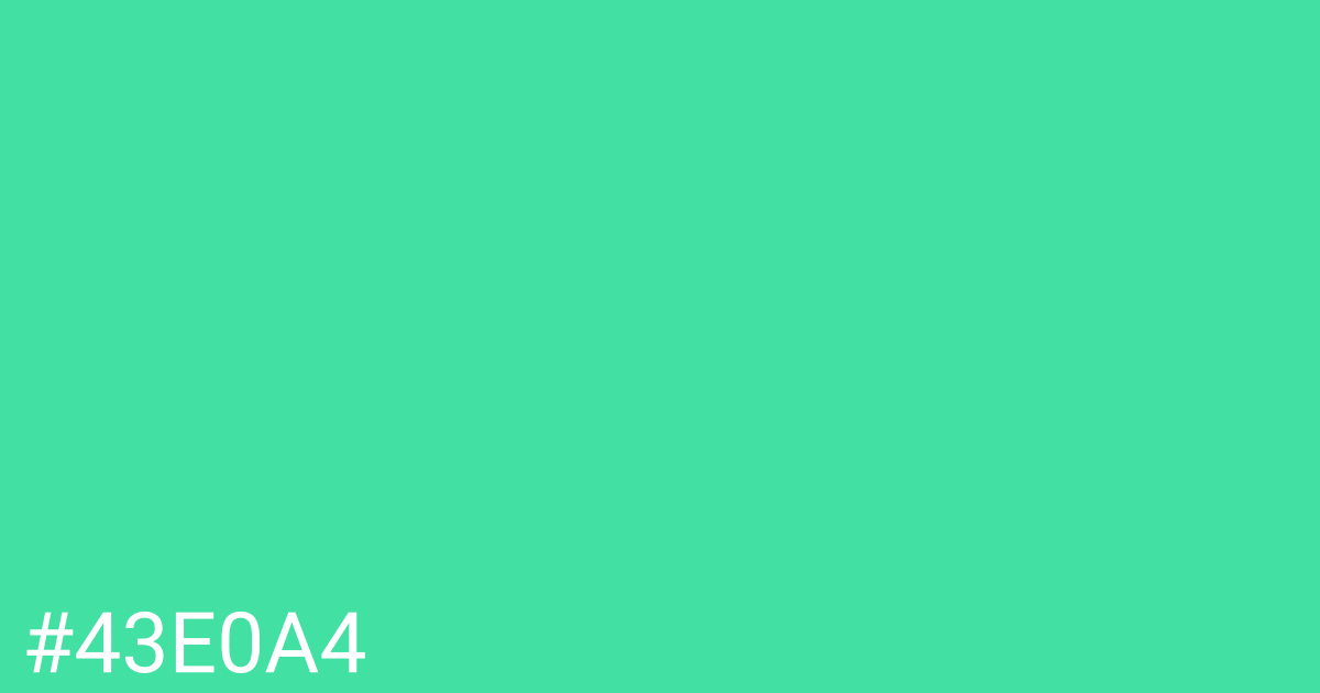 Hex color #43e0a4 graphic