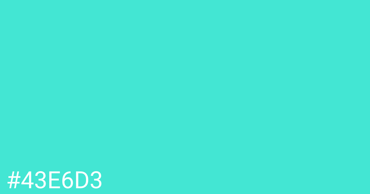 Hex color #43e6d3 graphic