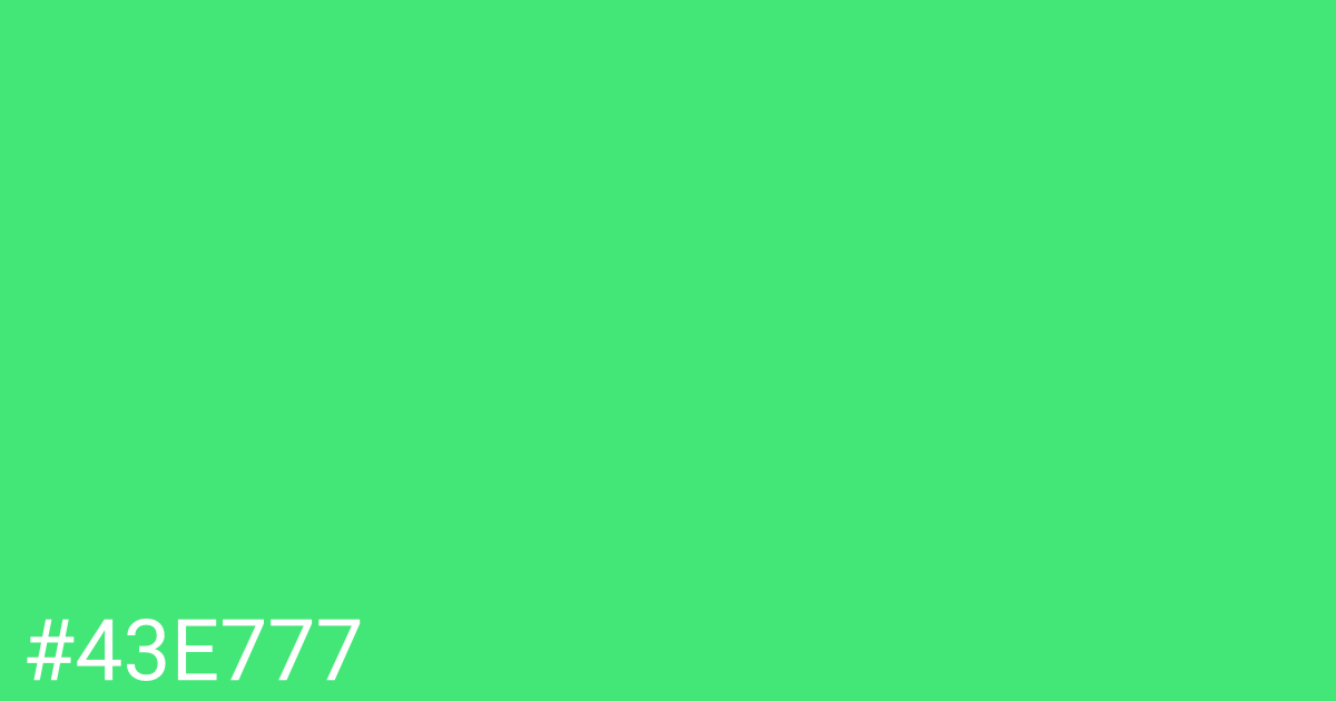 Hex color #43e777 graphic