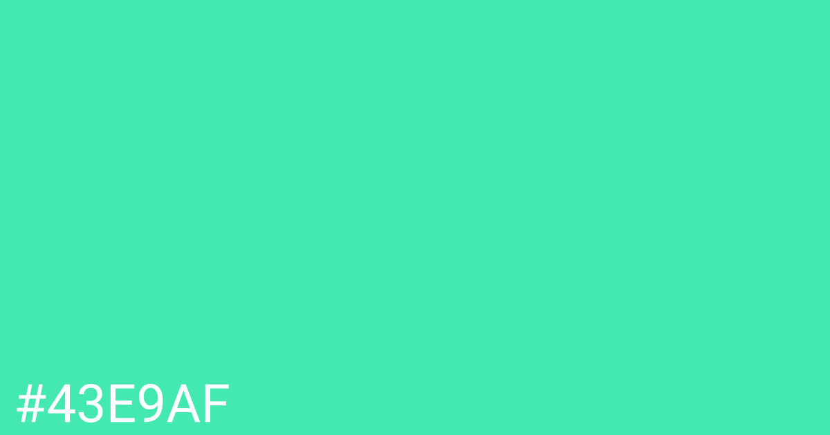 Hex color #43e9af graphic