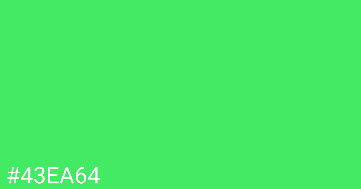 Hex color #43ea64 graphic