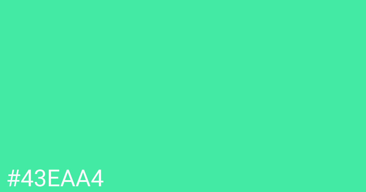 Hex color #43eaa4 graphic