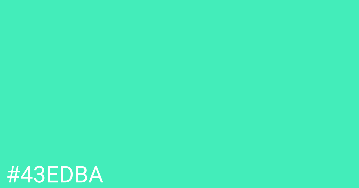 Hex color #43edba graphic