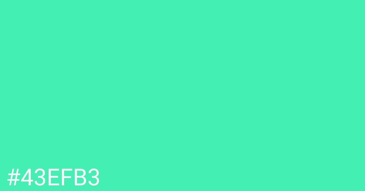Hex color #43efb3 graphic