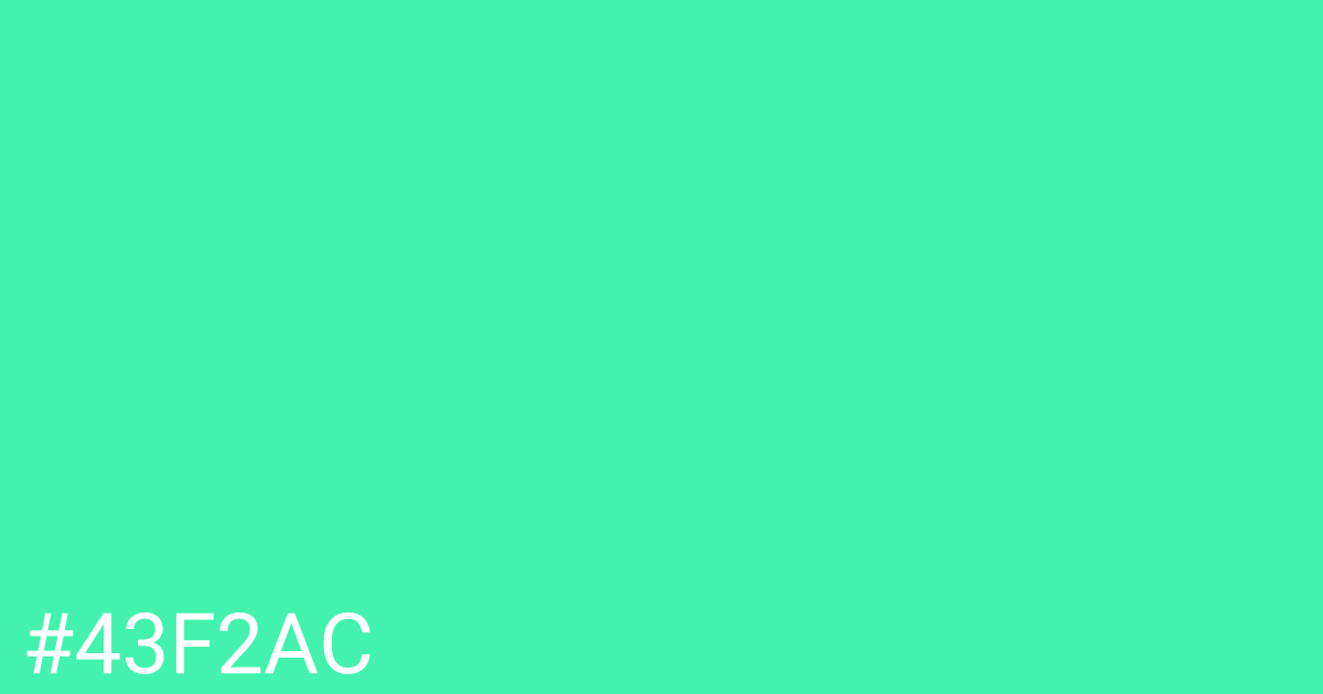 Hex color #43f2ac graphic